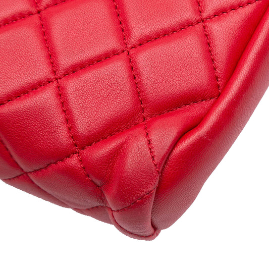 Vintage 2011 Chanel Red Quilted Shoulder Bag