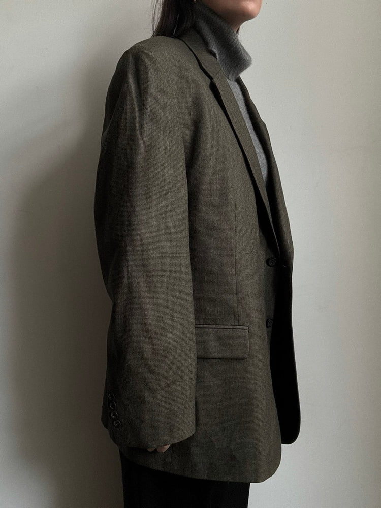 Vintage Oscar De La Renta Olive Green Blazer Size Extra Large