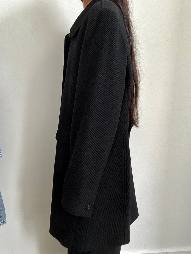 Vintage Black Structured Trench Size Large