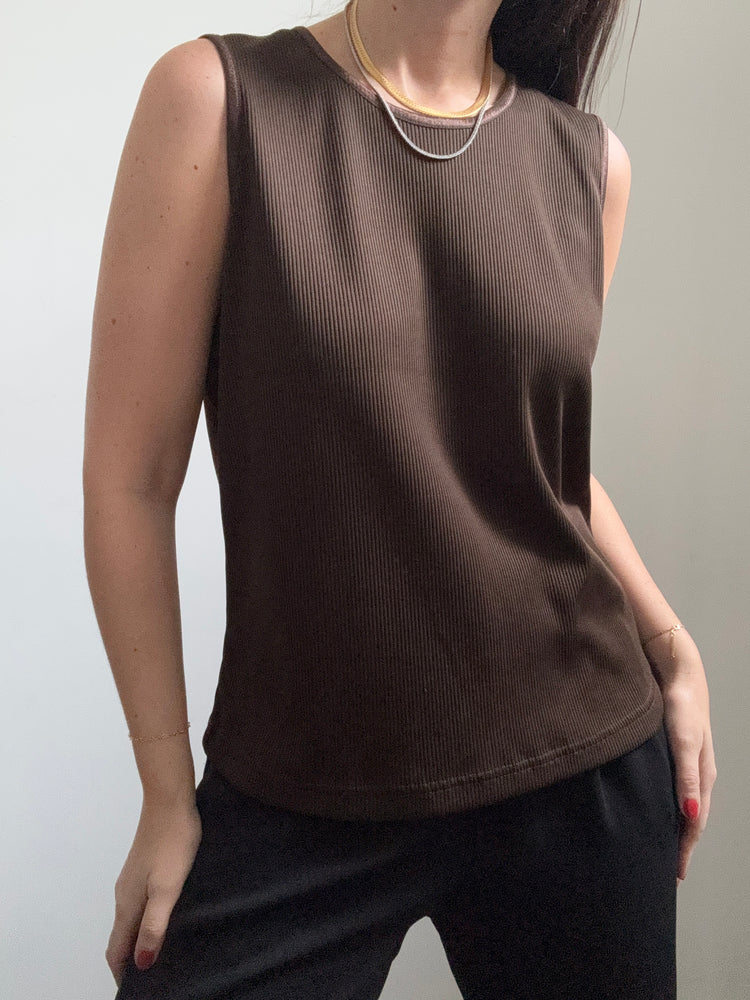 Vintage Brown Tank Top in Size L