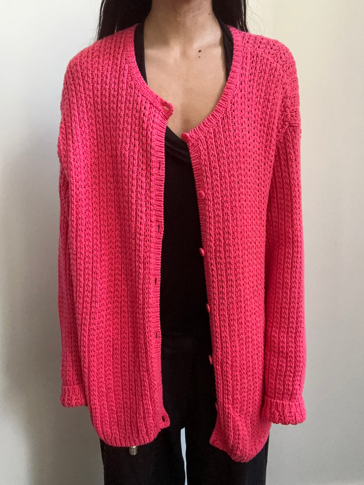 Vintage Pink Cardigan Sweater Size 2XL