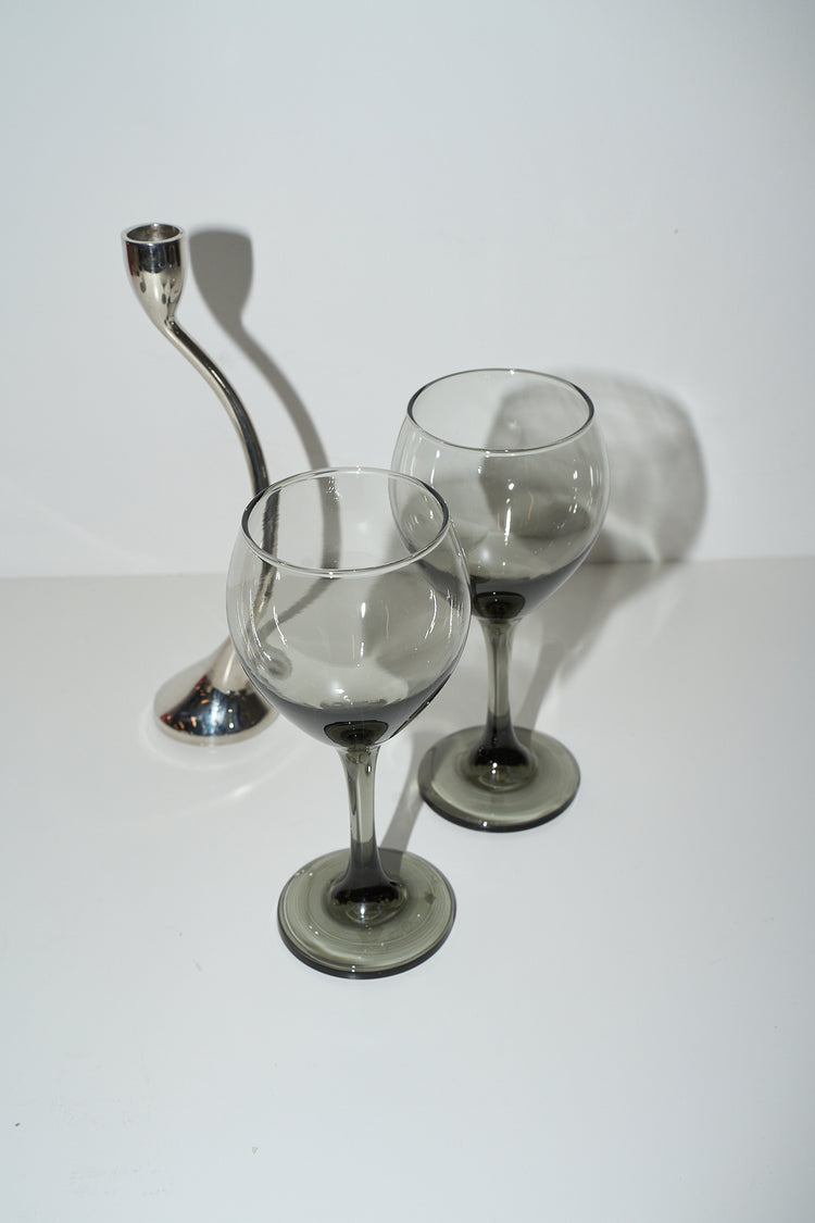 Vintage Smokey Wine Glasses (Set of 2)