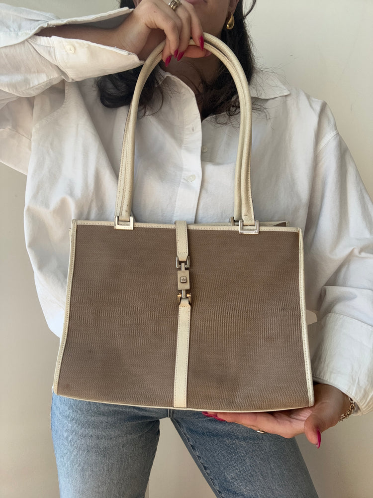 Vintage Gucci Beige Jackie Shoulder Bag