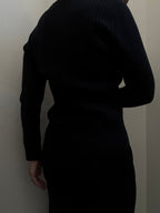 Vintage Tommy Hilfiger Black Cotton Cable Knit Cardigan Size Small