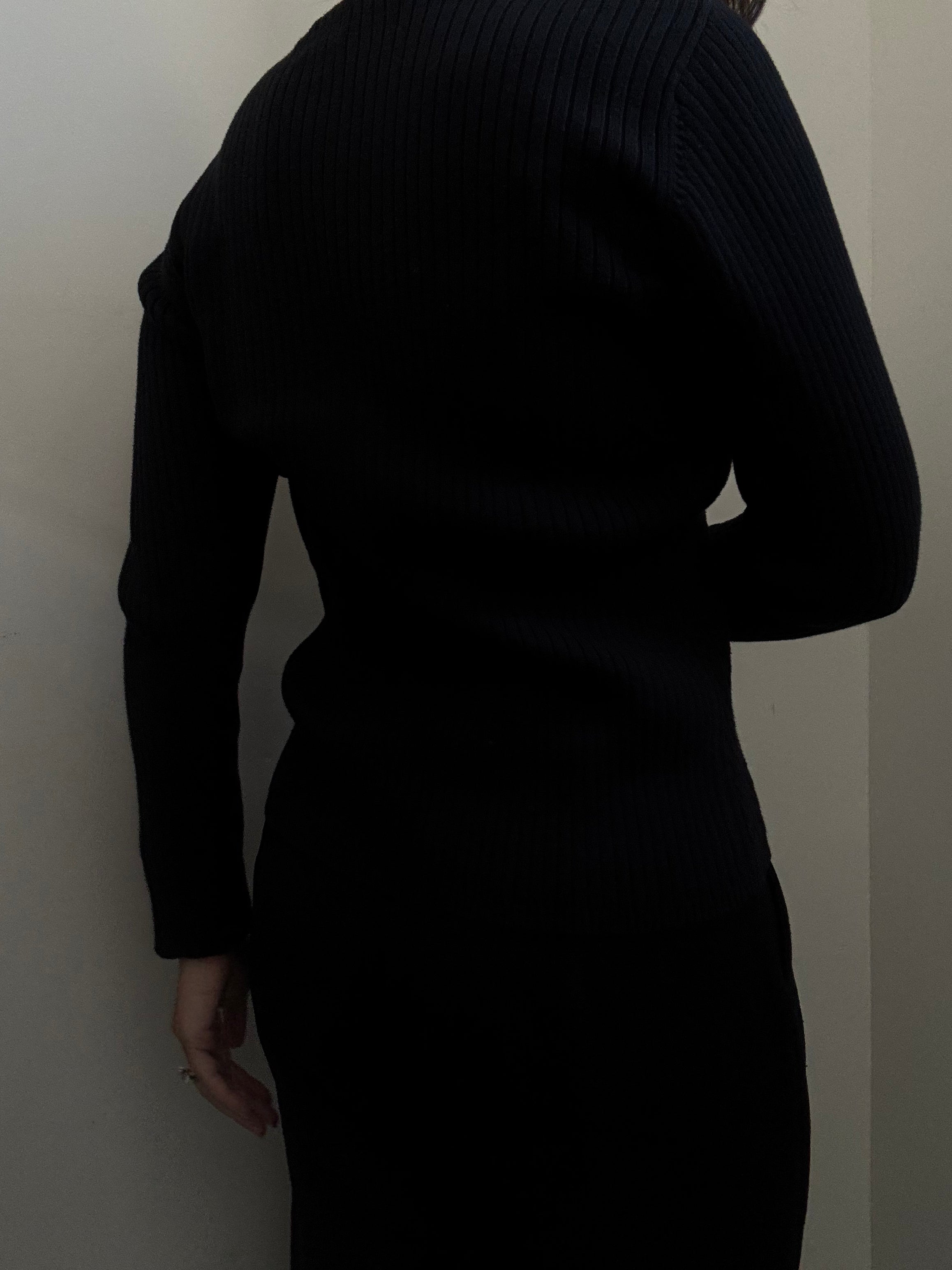 Vintage Tommy Hilfiger Black Cotton Cable Knit Cardigan Size Small