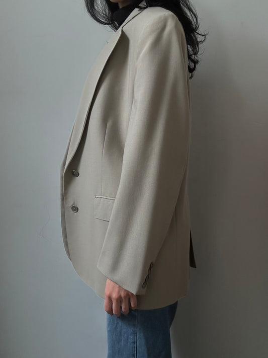 Vintage Beige Oversized Classic Blazer Size Large