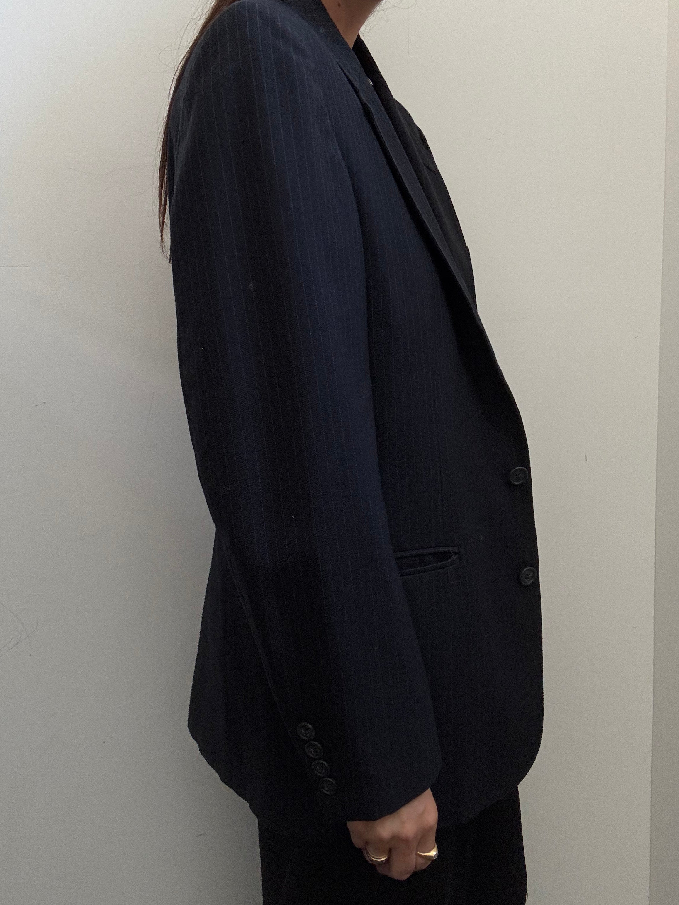 Vintage Navy Pinstriped Classic Blazer Size Medium