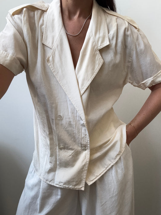 Vintage Cream Blouse Size Medium