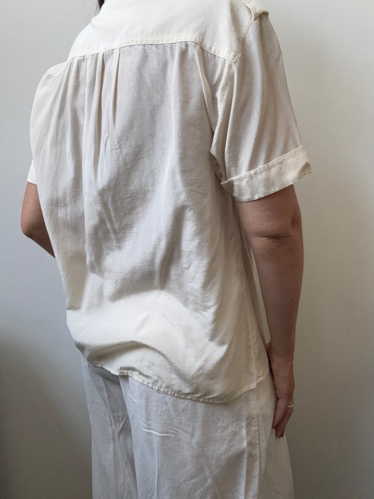 Vintage Cream Blouse Size Medium