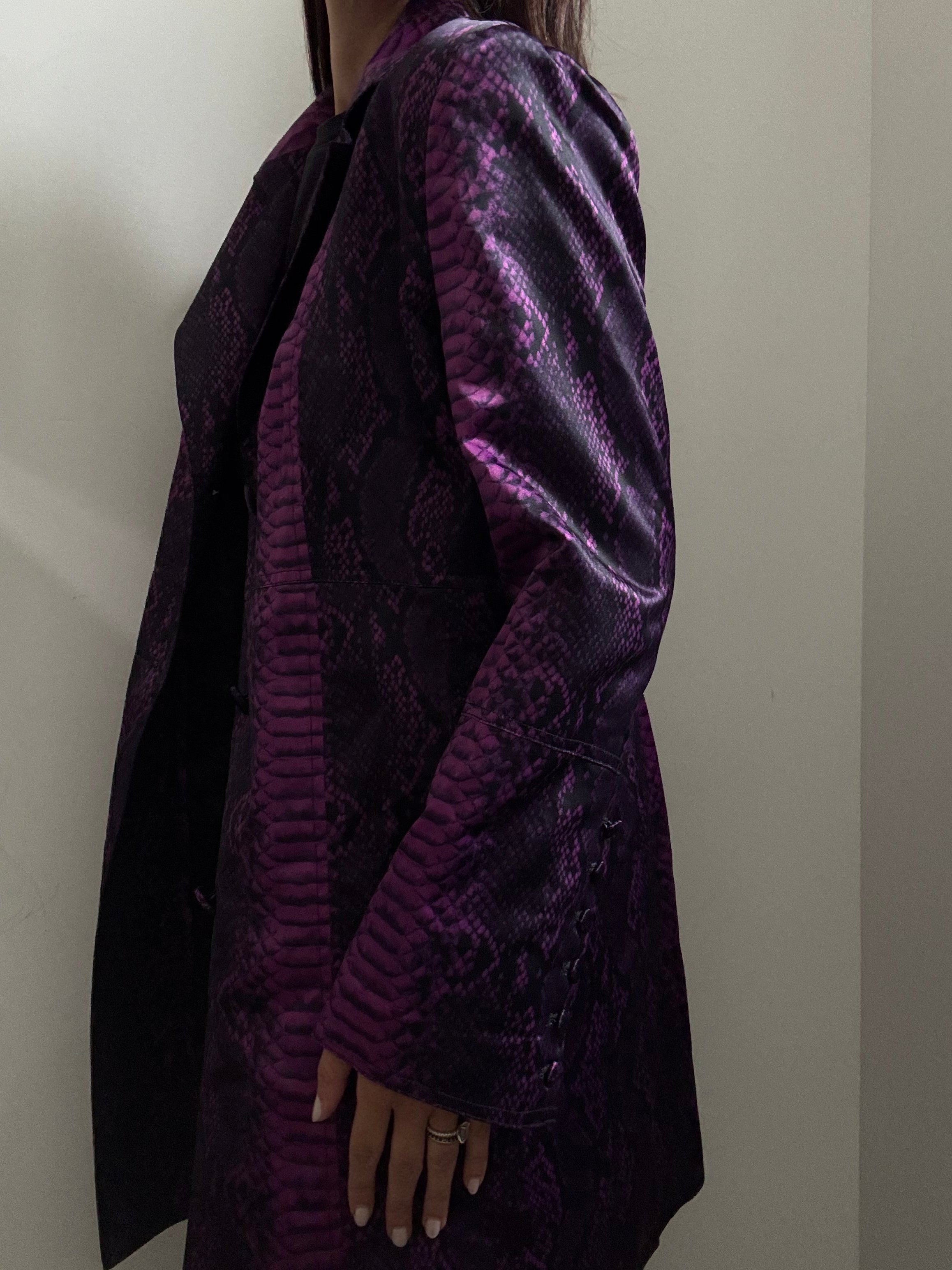 Vintage Purple Snakeskin Long Blazer Size Medium