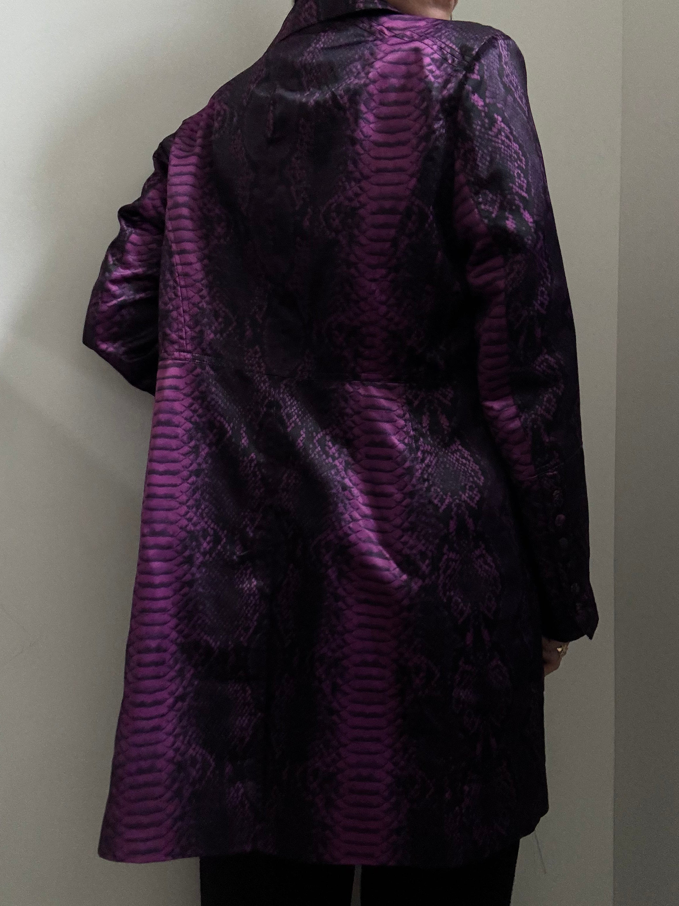 Vintage Purple Snakeskin Long Blazer Size Medium