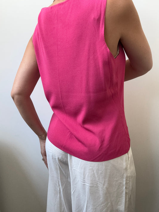 Vintage Pink Knit Tank Size Large