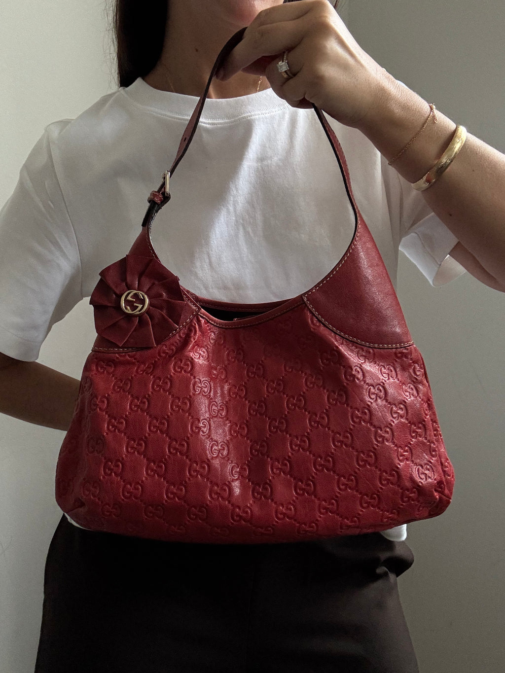 Vintage Gucci Red Leather Bag