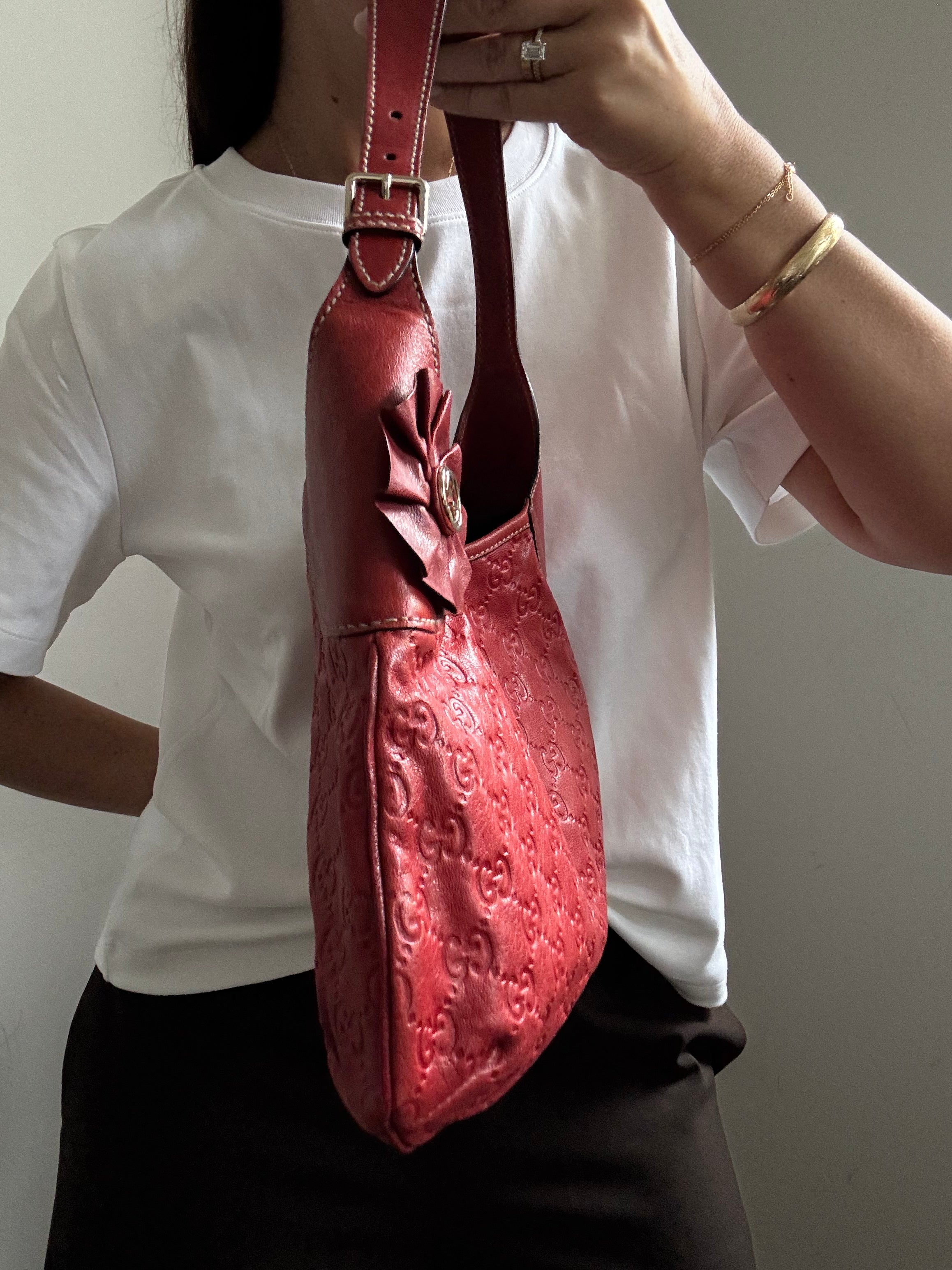 Vintage Gucci Red Leather Bag