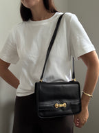 Vintage Gucci Shoulder Black Leather Bag