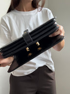 Vintage Gucci Shoulder Black Leather Bag