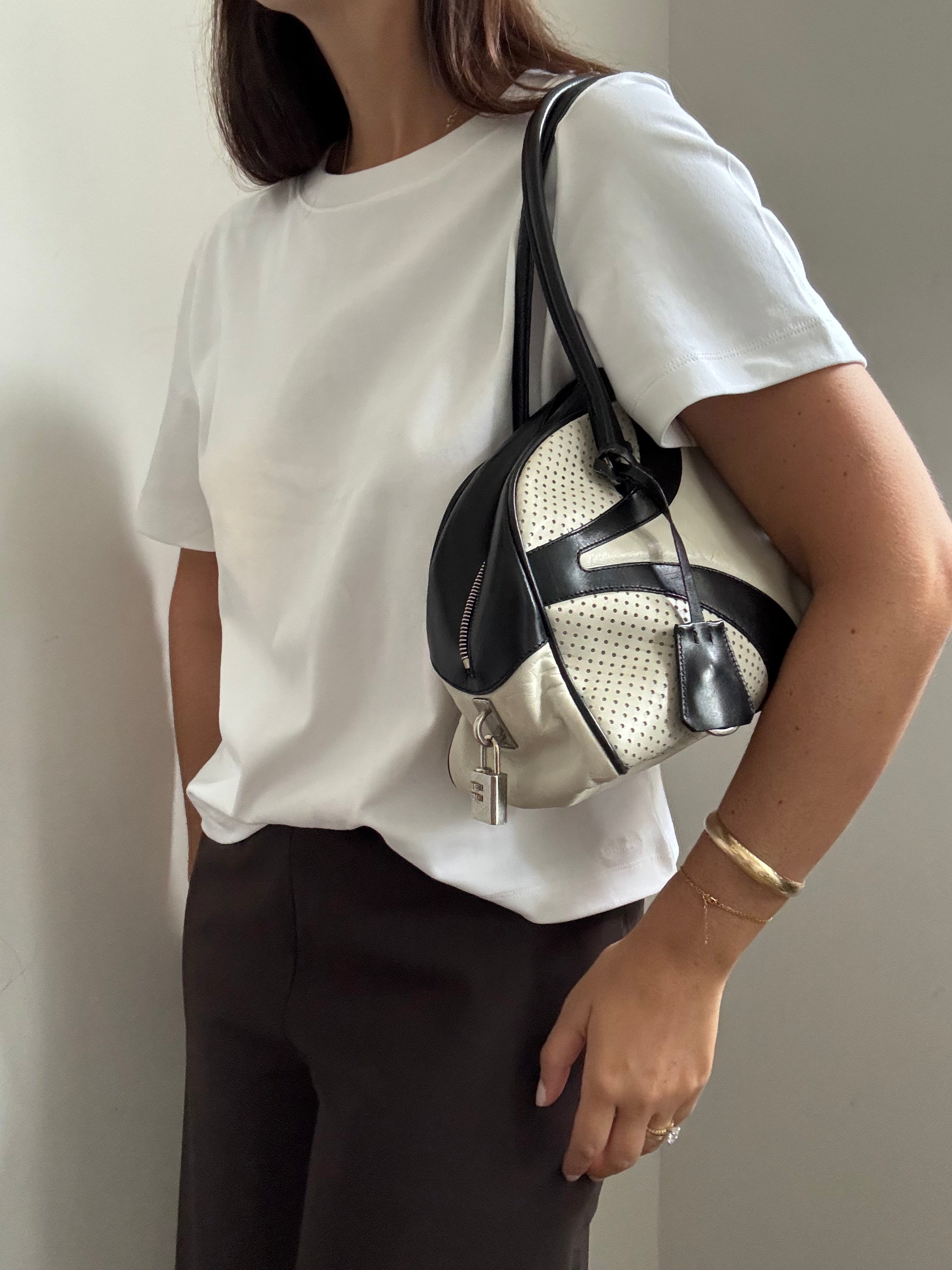 Vintage Prada 2000's Vitello Bowling Bag