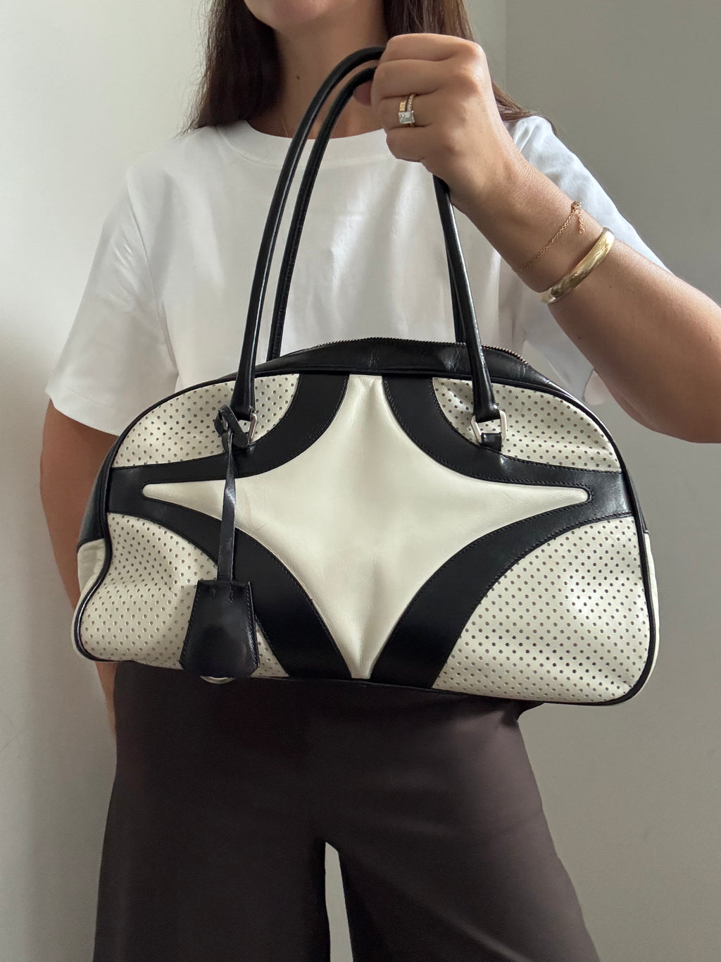 Vintage Prada 2000's Vitello Bowling Bag
