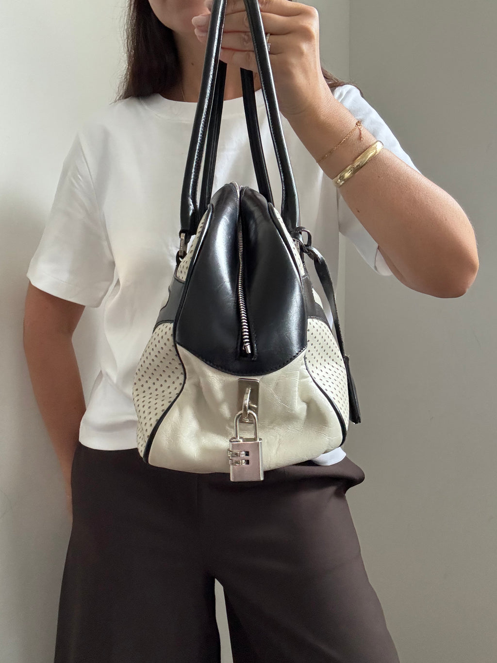 Vintage Prada 2000's Vitello Bowling Bag