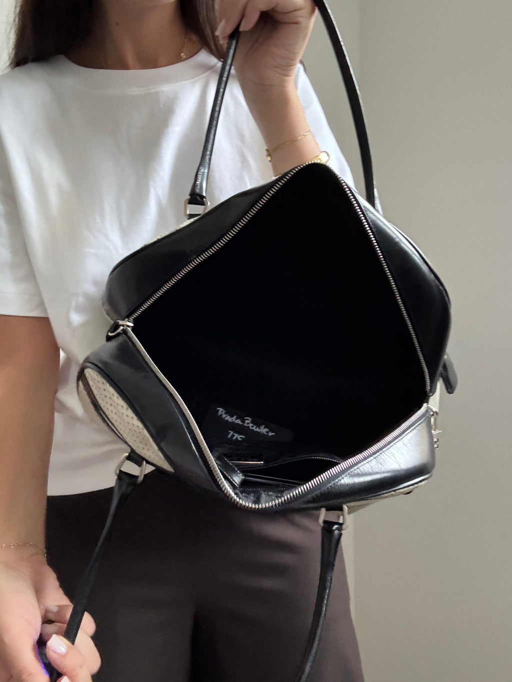 Vintage Prada 2000's Vitello Bowling Bag