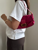Vintage Fuchsia Fendi Suede Bag