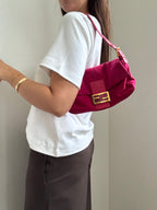 Vintage Fuchsia Fendi Suede Bag
