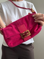 Vintage Fuchsia Fendi Suede Bag