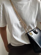Vintage Tiffany & Co Navy Blue Chain Shoulder Bag
