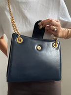 Vintage Tiffany & Co Navy Blue Chain Shoulder Bag