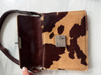 Vintage Fendi Leather Beige Calf Hair Shoulder Bag