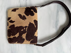 Vintage Fendi Leather Beige Calf Hair Shoulder Bag