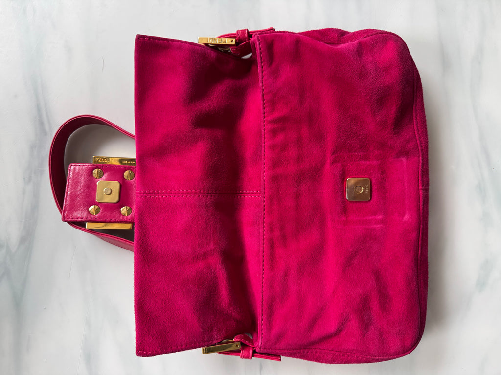 Vintage Fuchsia Fendi Suede Bag