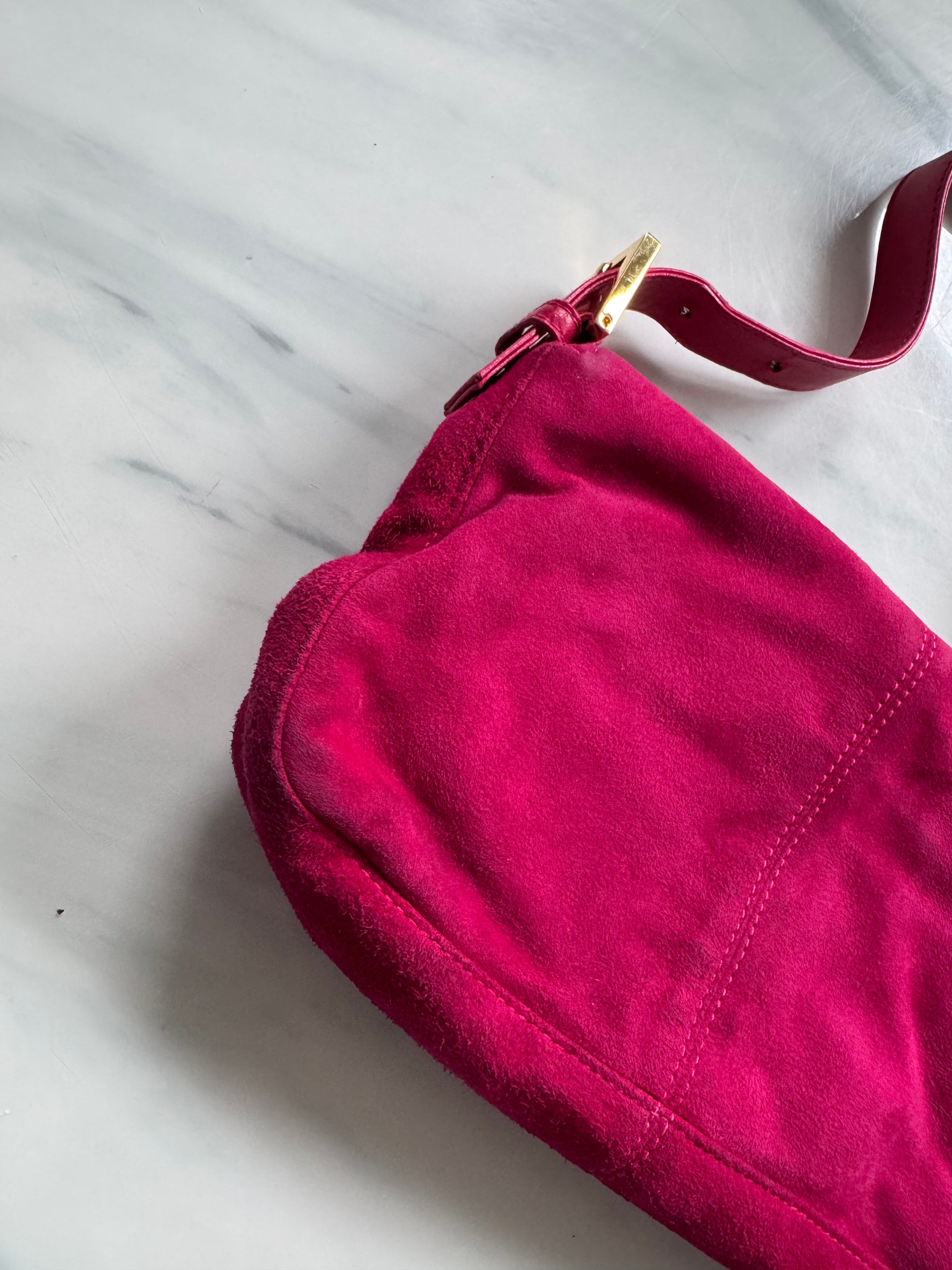 Vintage Fuchsia Fendi Suede Bag