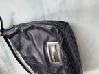 Vintage Fendi Leather Mamma Shoulder Bag in Black