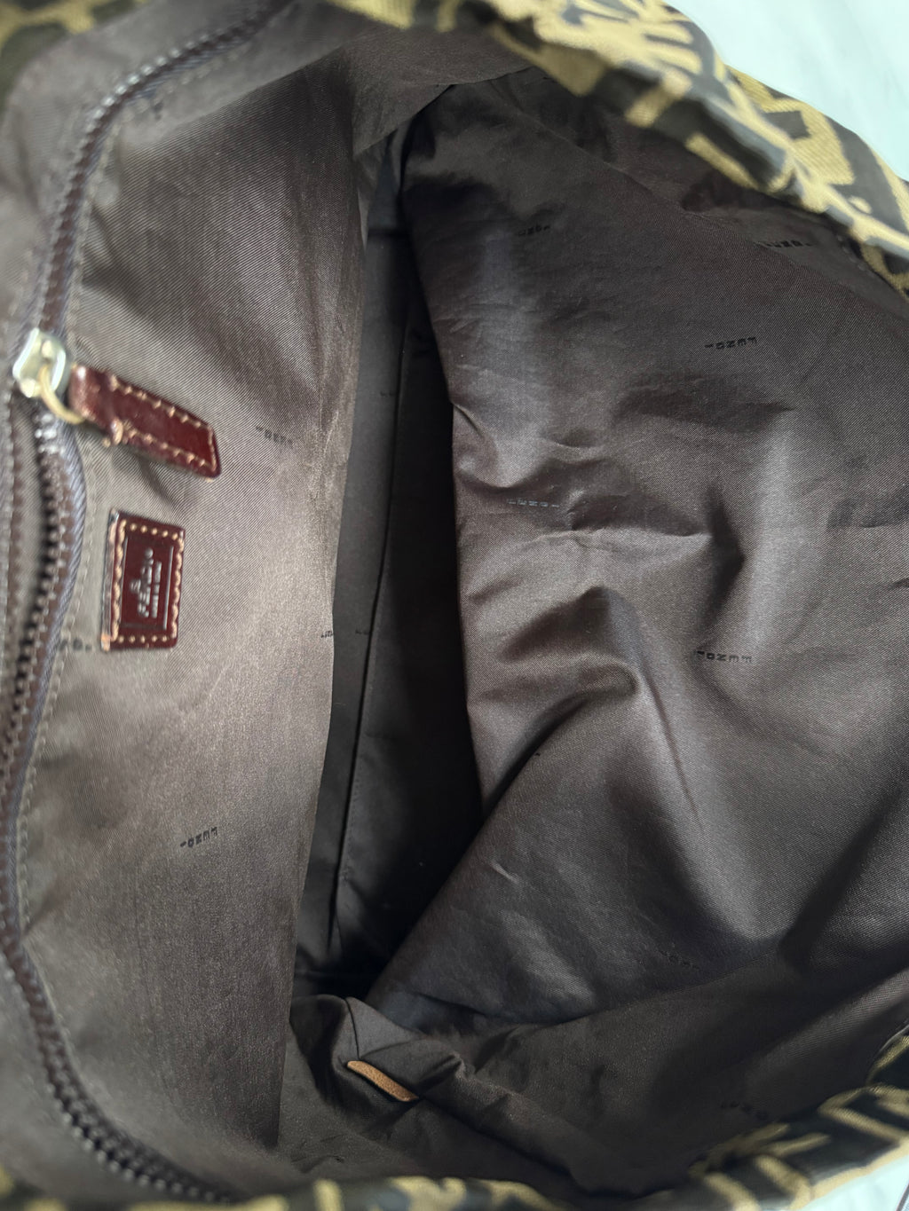 Vintage Fendi Zucca Canvas Tote Bag Nylon Brown