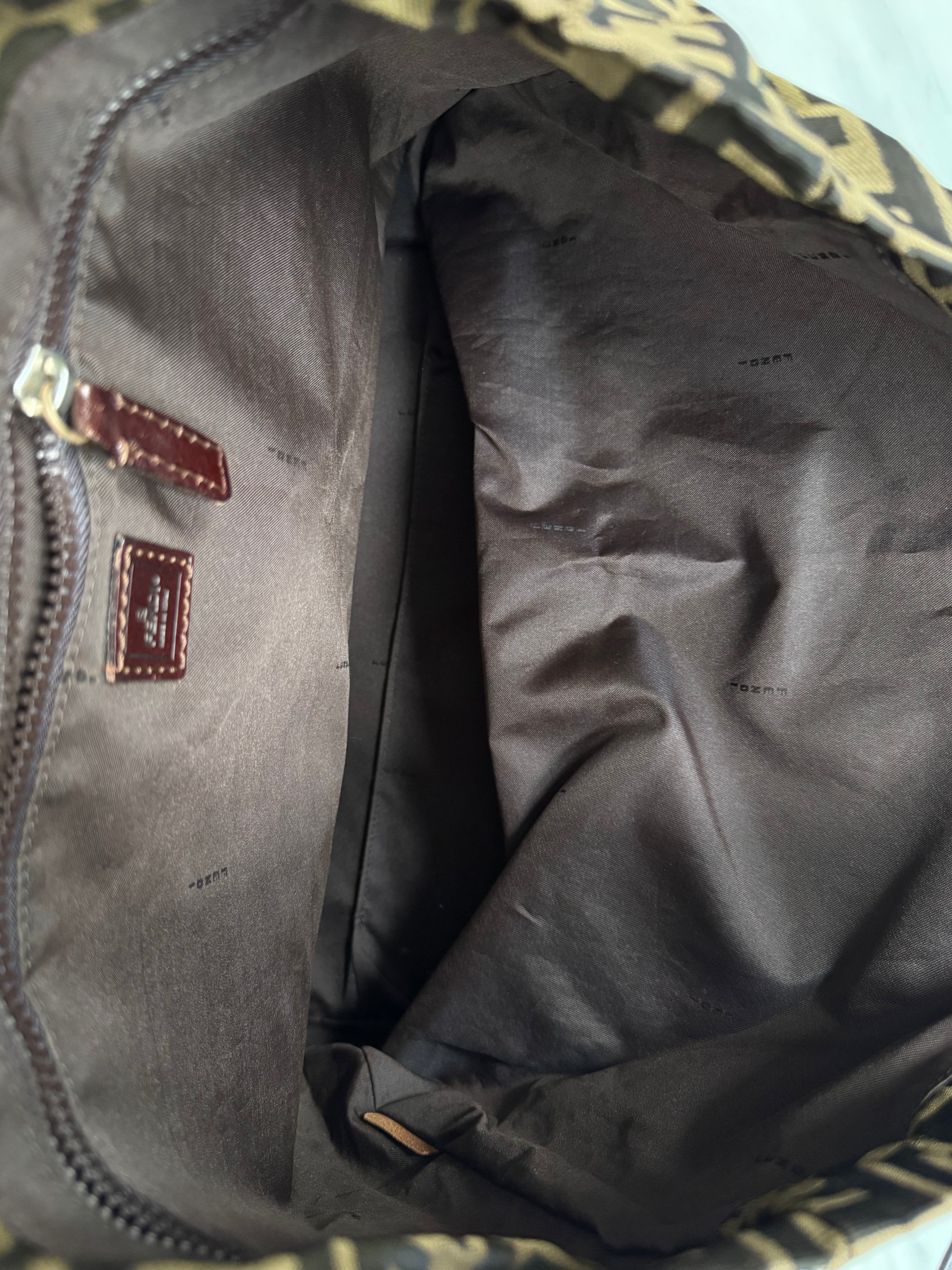 Vintage Fendi Zucca Canvas Tote Bag Nylon Brown