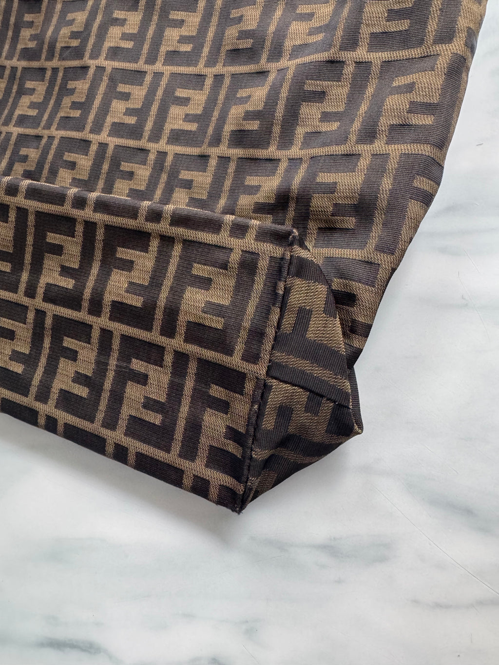 Vintage Fendi Zucca Canvas Tote Bag Nylon Brown