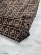 Vintage Fendi Zucca Canvas Tote Bag Nylon Brown