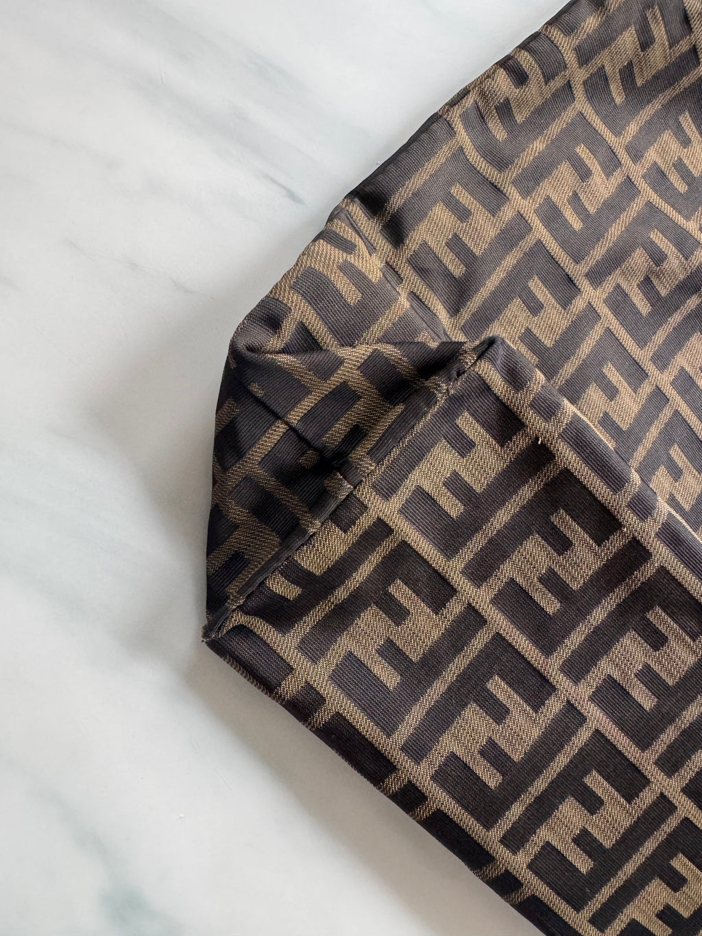 Vintage Fendi Zucca Canvas Tote Bag Nylon Brown