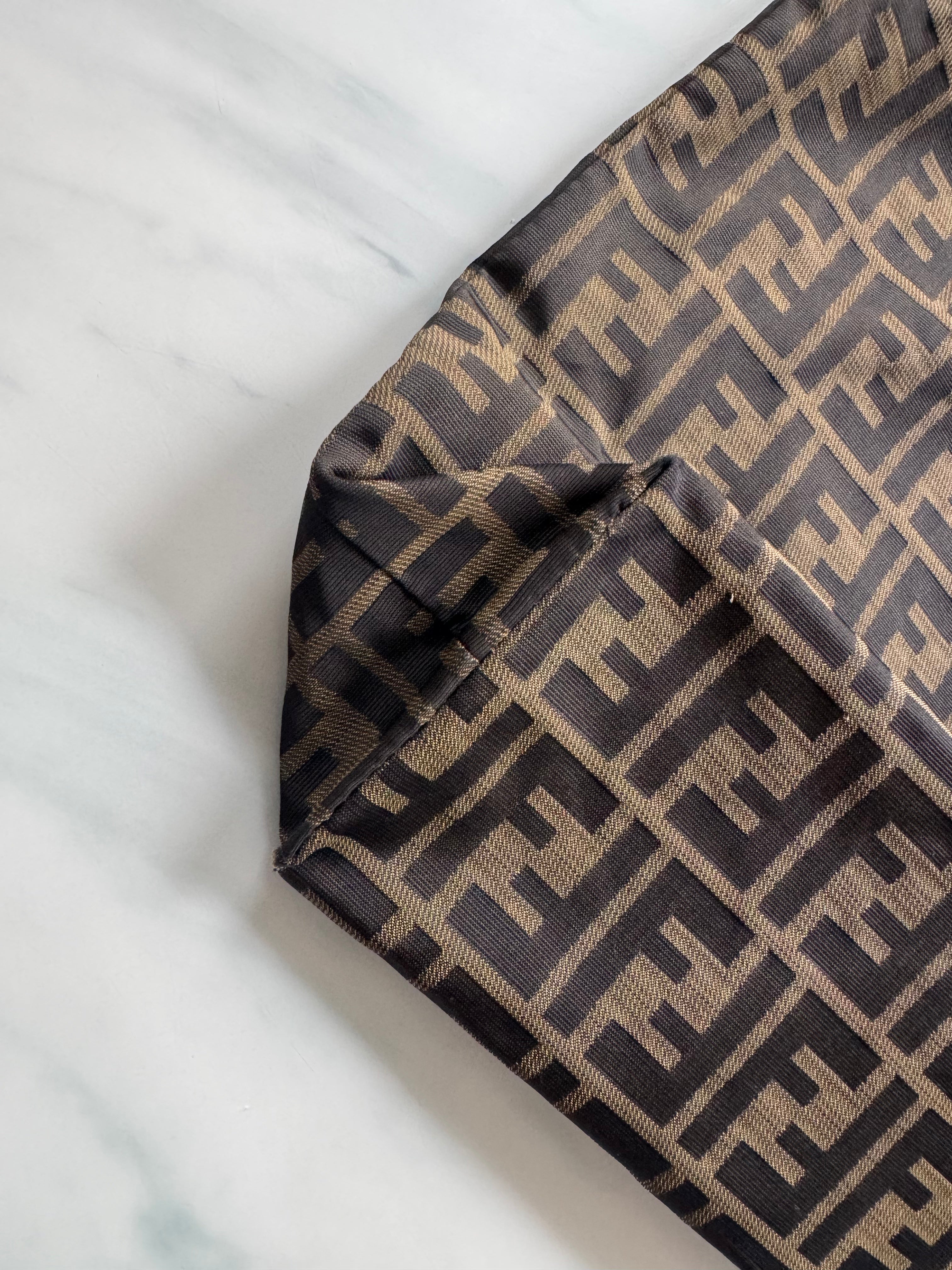 Vintage Fendi Zucca Canvas Tote Bag Nylon Brown