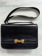 Vintage Gucci Shoulder Black Leather Bag