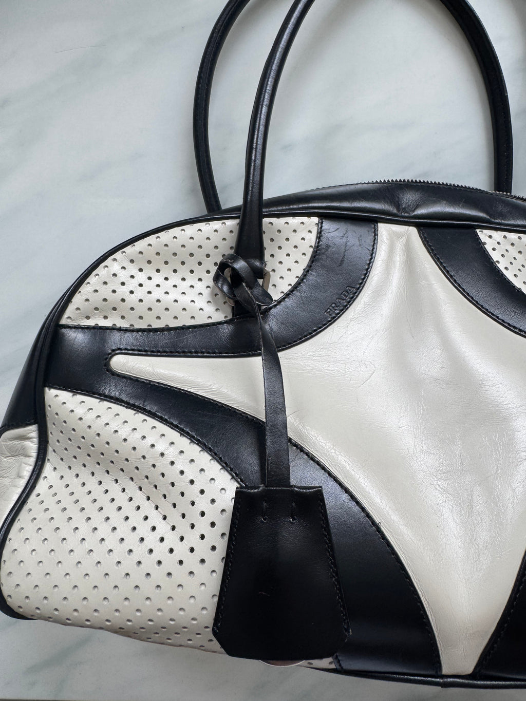 Vintage Prada 2000's Vitello Bowling Bag