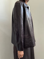 Vintage Brooks Brothers Chocolate Brown Zipped Leather Jacket Size Medium