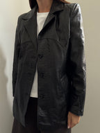 Vintage Black Embossed Crocodile Leather Jacket Size Medium