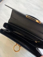 Vintage Salvatore Ferragamo Black Leather Top Handle Bag