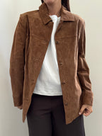 Vintage Caramel Suede Buttoned Jacket Size Small