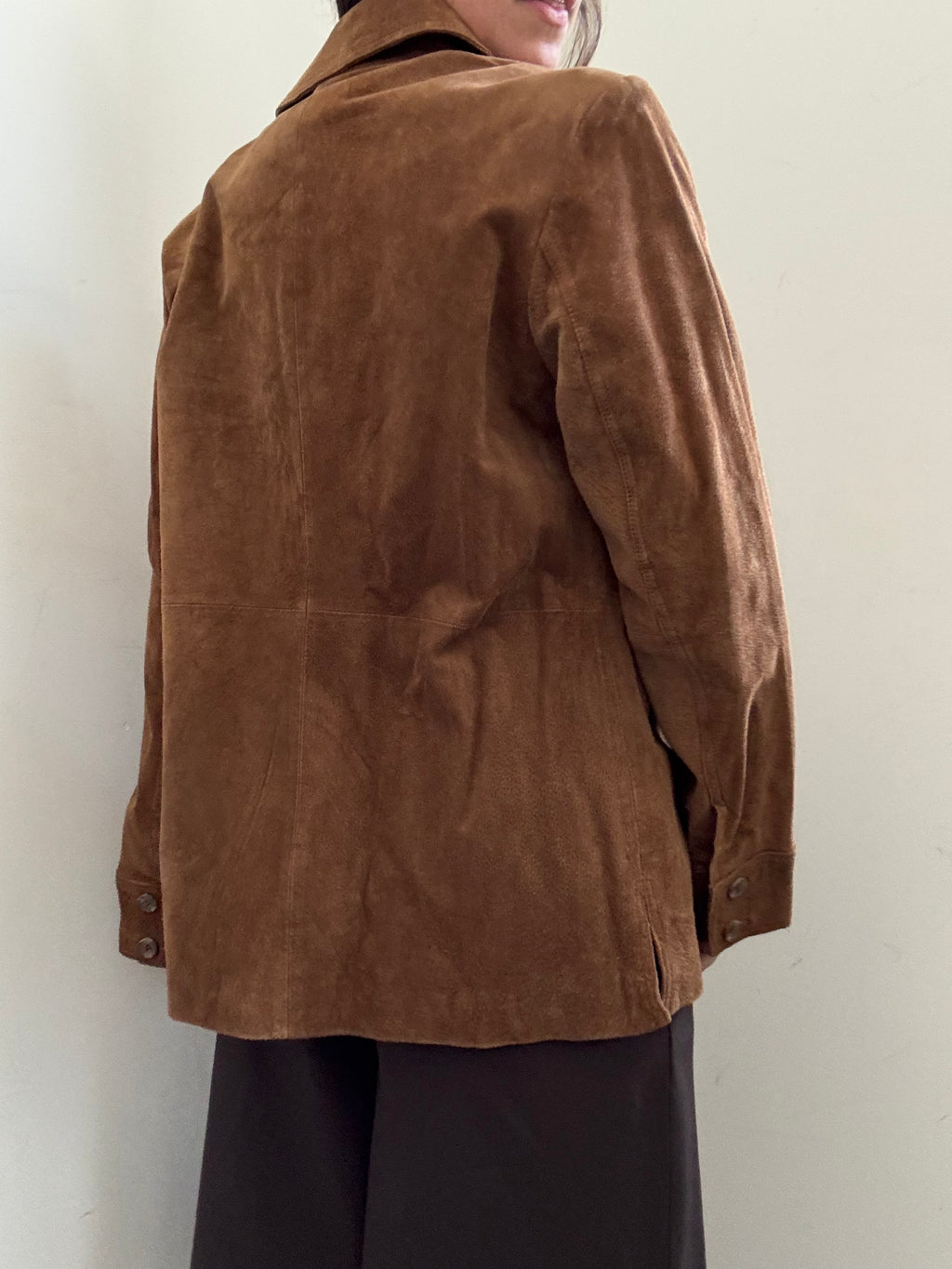 Vintage Caramel Suede Buttoned Jacket Size Small