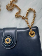 Vintage Tiffany & Co Navy Blue Chain Shoulder Bag