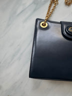 Vintage Tiffany & Co Navy Blue Chain Shoulder Bag