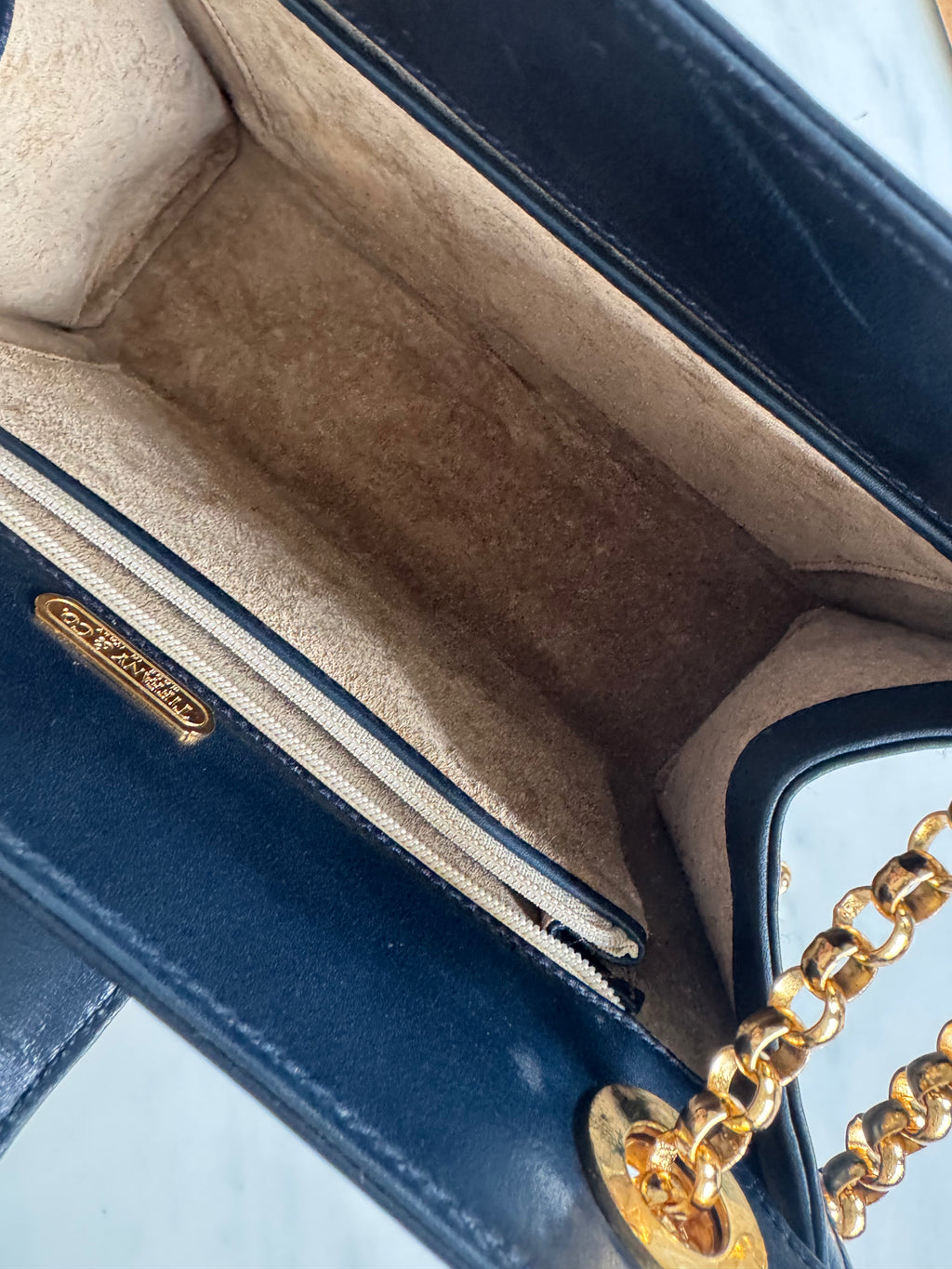 Vintage Tiffany & Co Navy Blue Chain Shoulder Bag